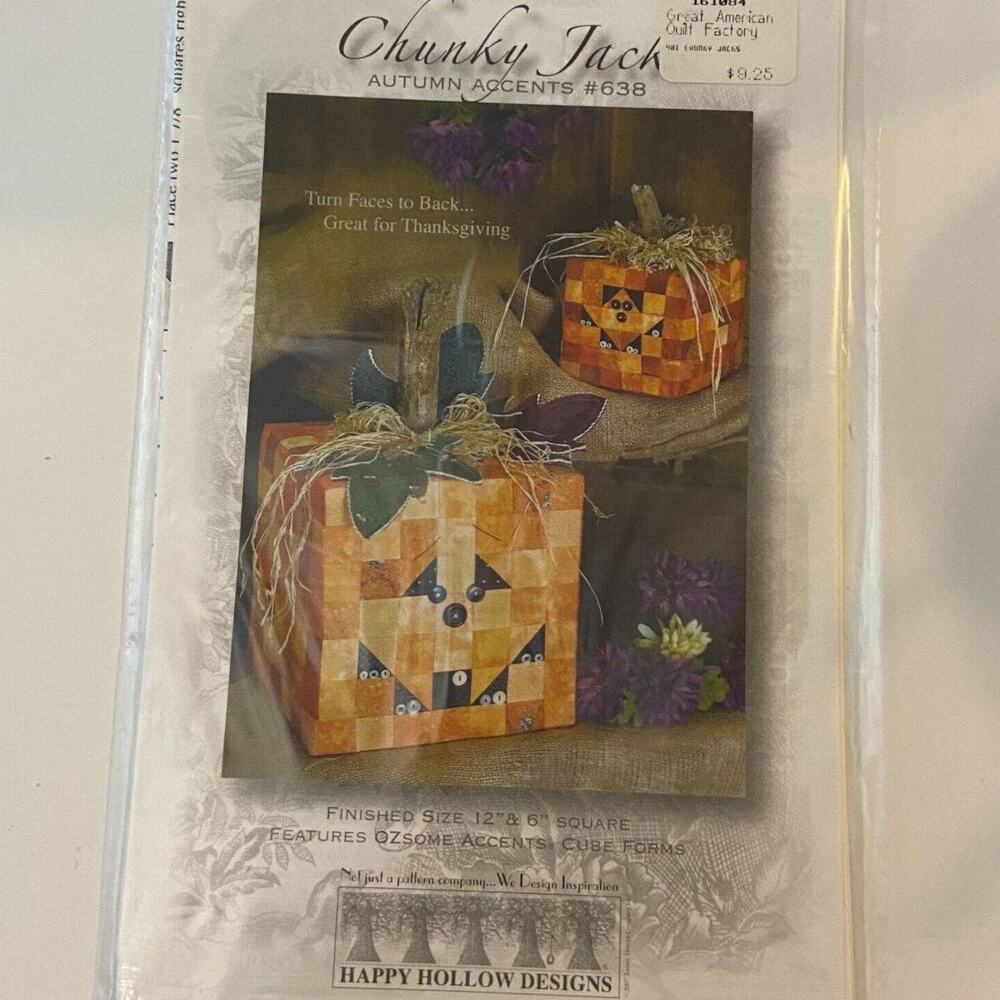Happy Hallows Design 638 Pattern Chunky Jacks Patchwork Pumpkins Halloween
